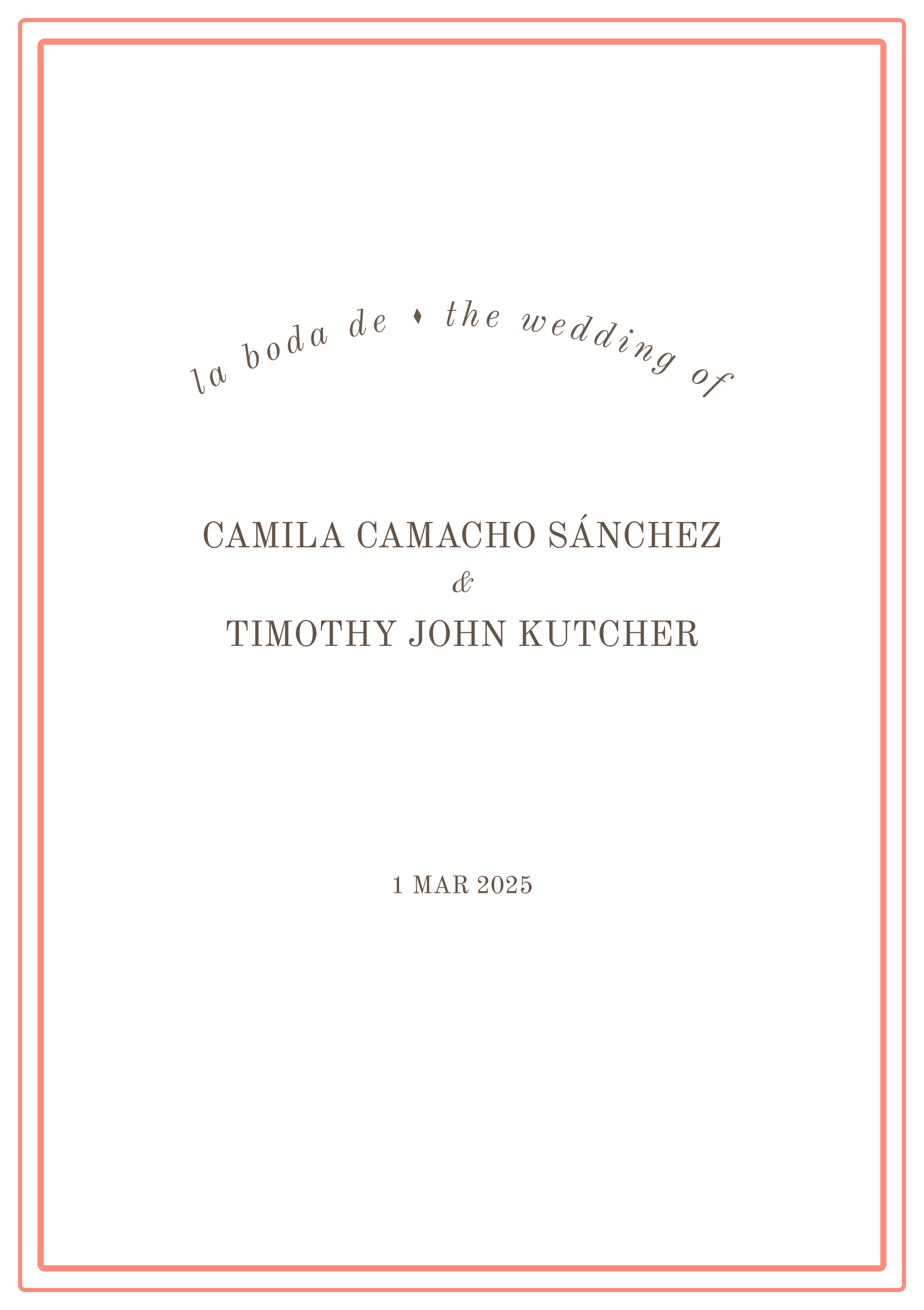 Ceremony program page 1